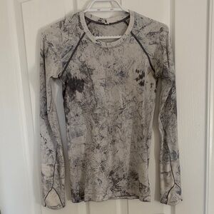 Lulu Swiftly Tech Long Sleeve Marble White